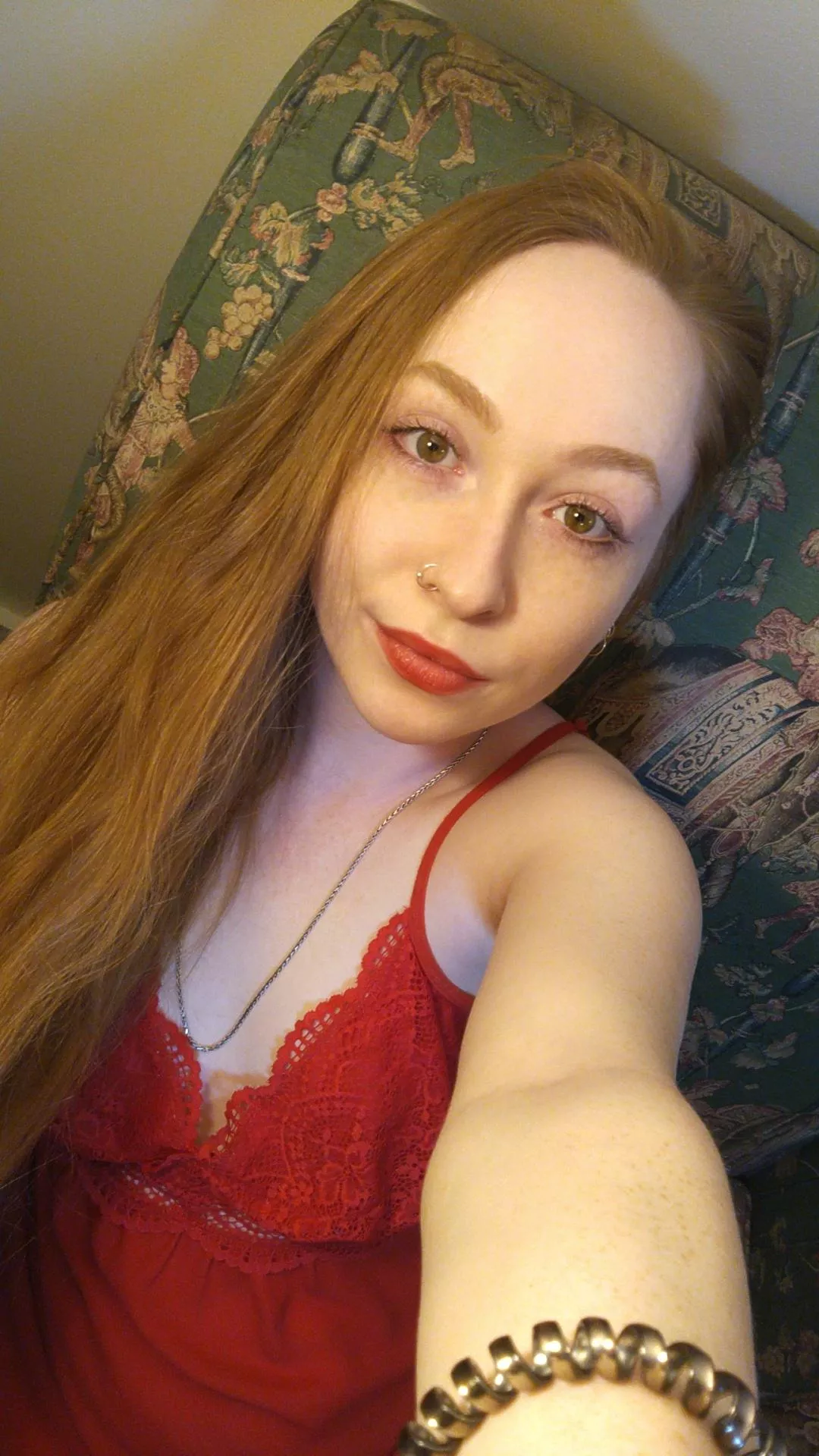 How do we feel about strawberry blonde with red top and red lipstick?  posted by TinyTink33