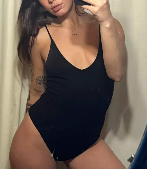 I'm wearing sexiness and black one piece by realwomanvenus