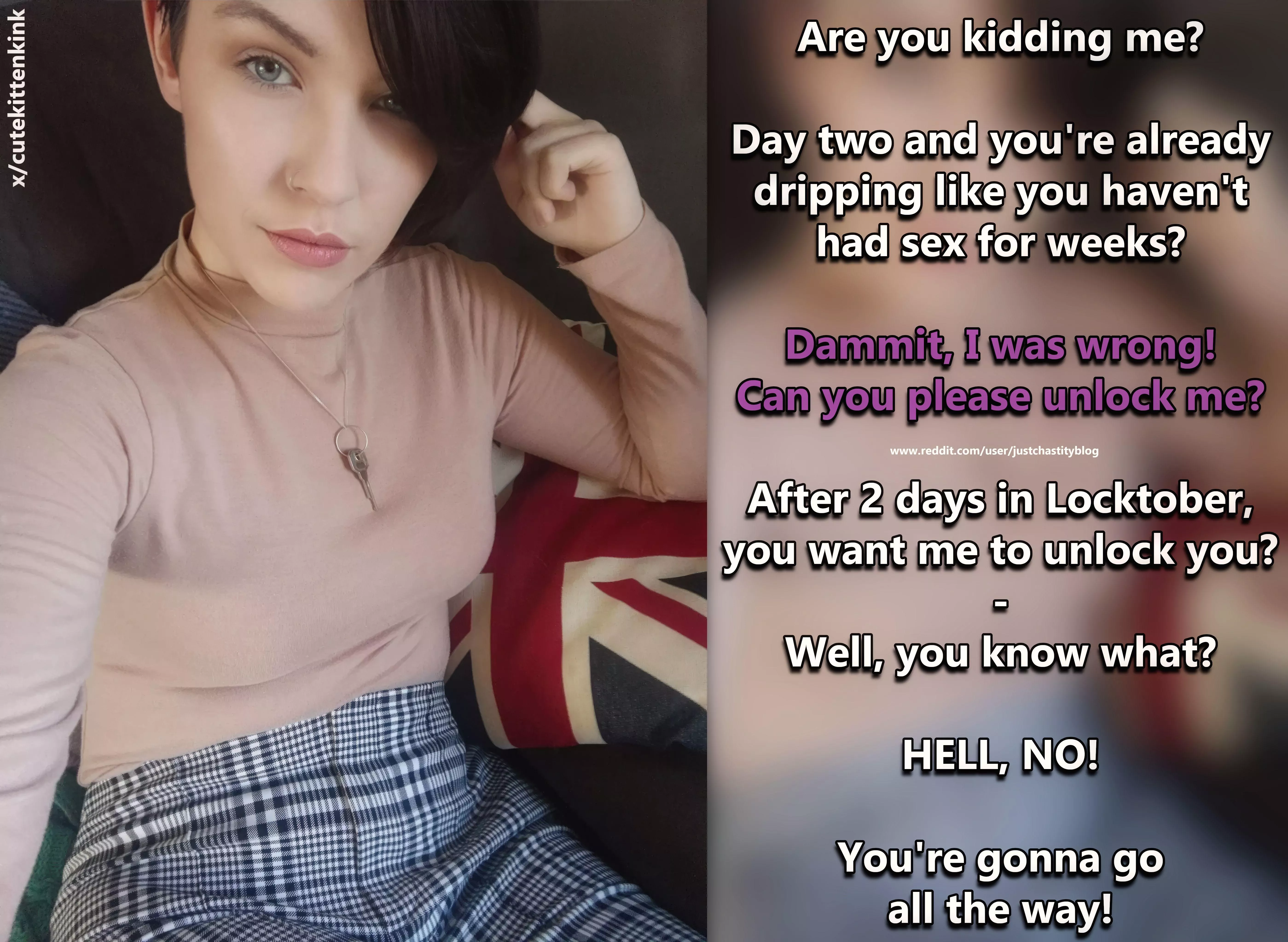 Sounds like your girlfriend is just the person to support your Locktober efforts! posted by justchastityblog