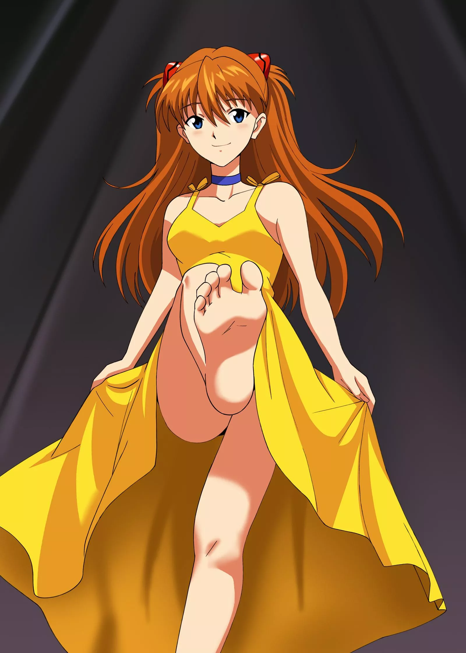 Asuka yellow dress barefoot (OC) posted by conejologia