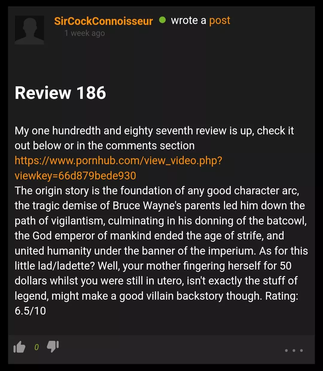 Glory to the emperor posted by Cmitch1998