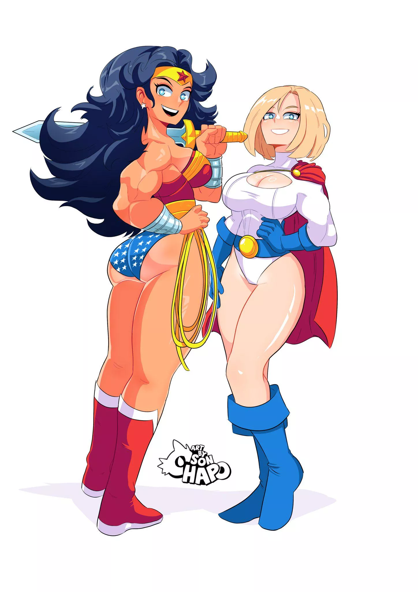 Wonder Woman & Power Girl [@Sonchapoo] posted by TheTMoneyMan