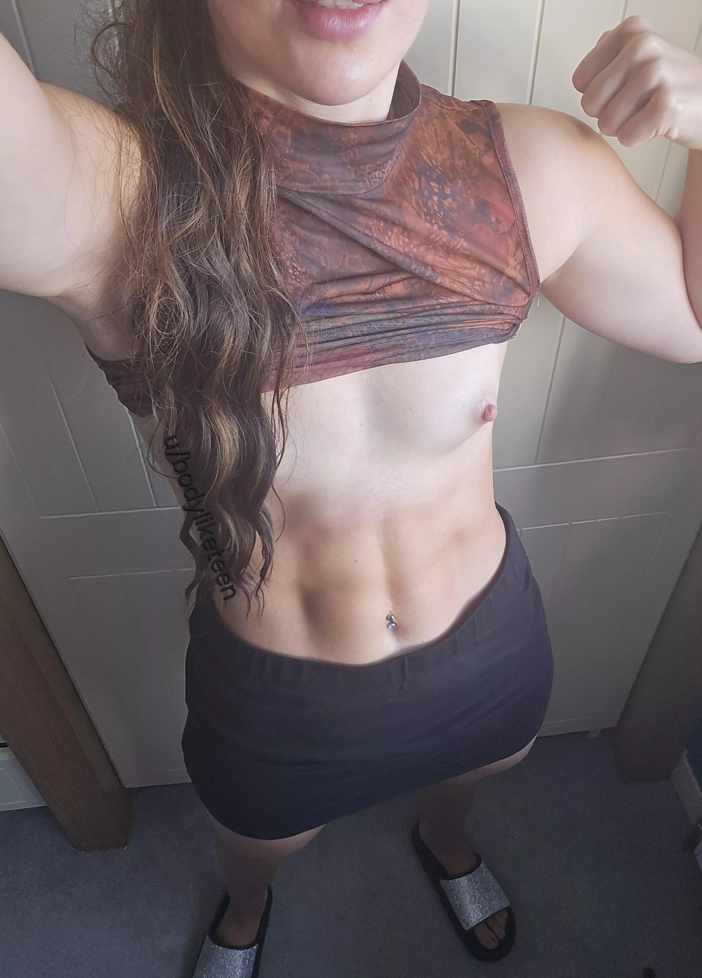 Would you be embarrassed about my little tits if we fucked in public place? Be totally honest:)  posted by bodyliketeen