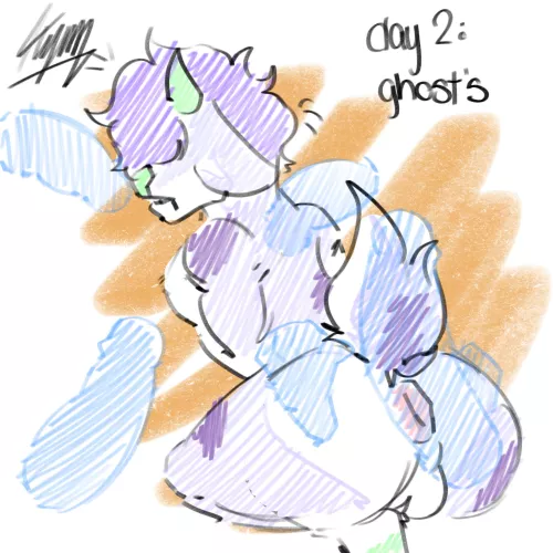 Day 2 of kinktober :3 some one looks hungry for some ghosts ;3 (art by me) by Commercial-Ad-9901