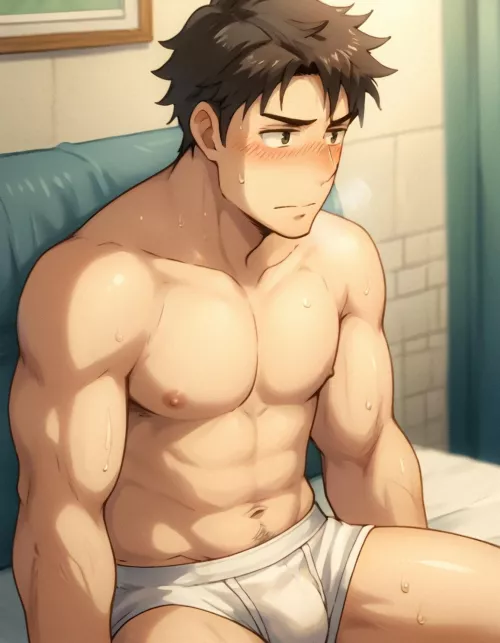 Shy guy in briefs is the hottest.  by M2IK2Y