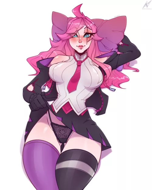 Katarina flashing undies (nivelli) by Nivelli_nsfw