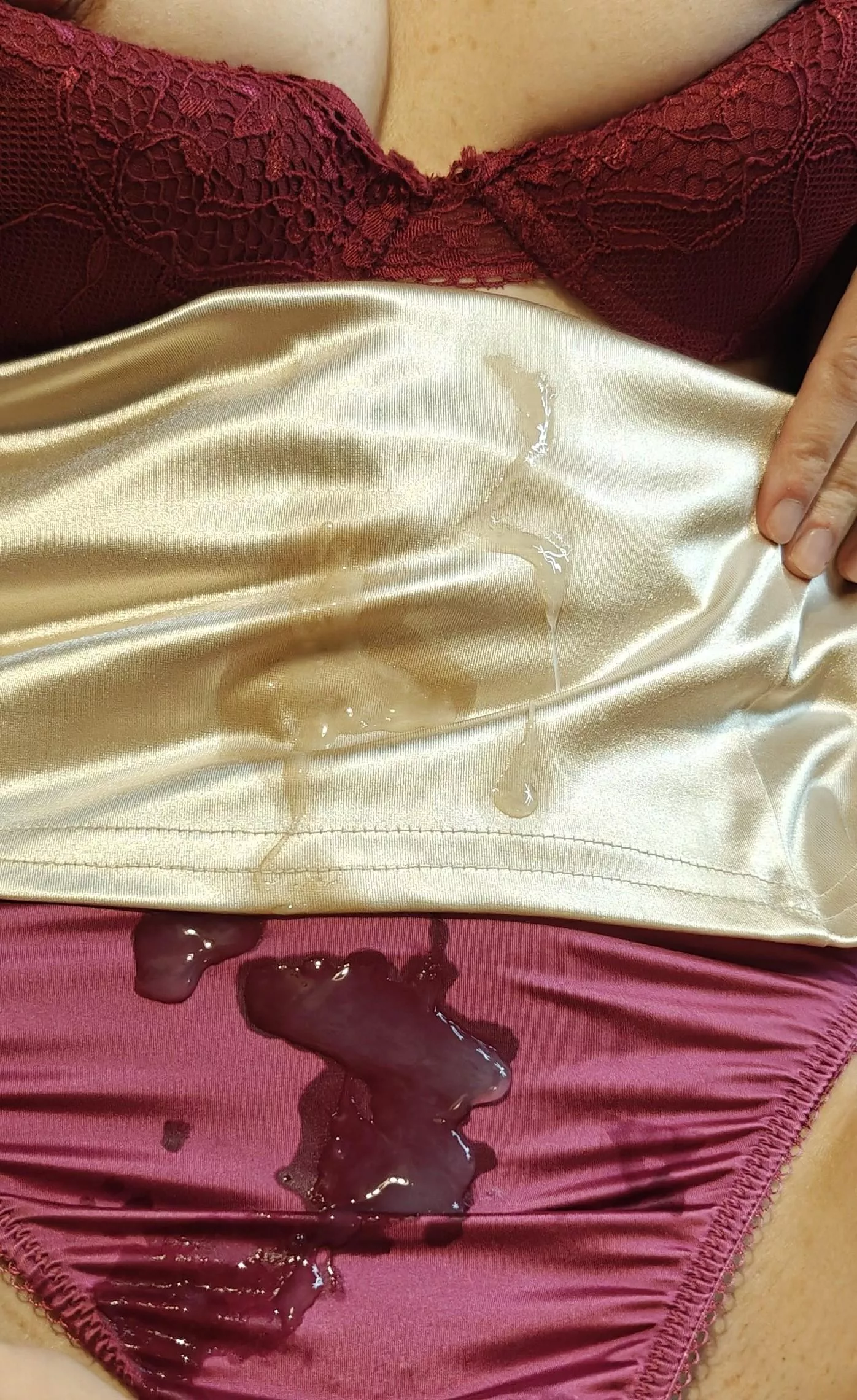 Cum all over my silky panties and skirt posted by sexy_brunette__