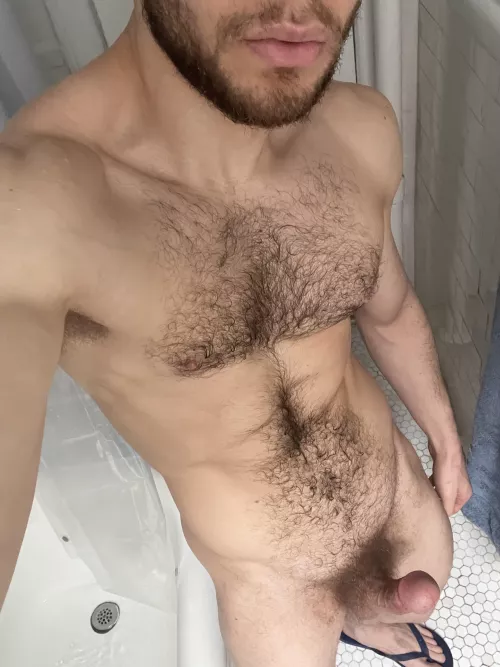 Me and the hairy boner before our shower  by deoctubre
