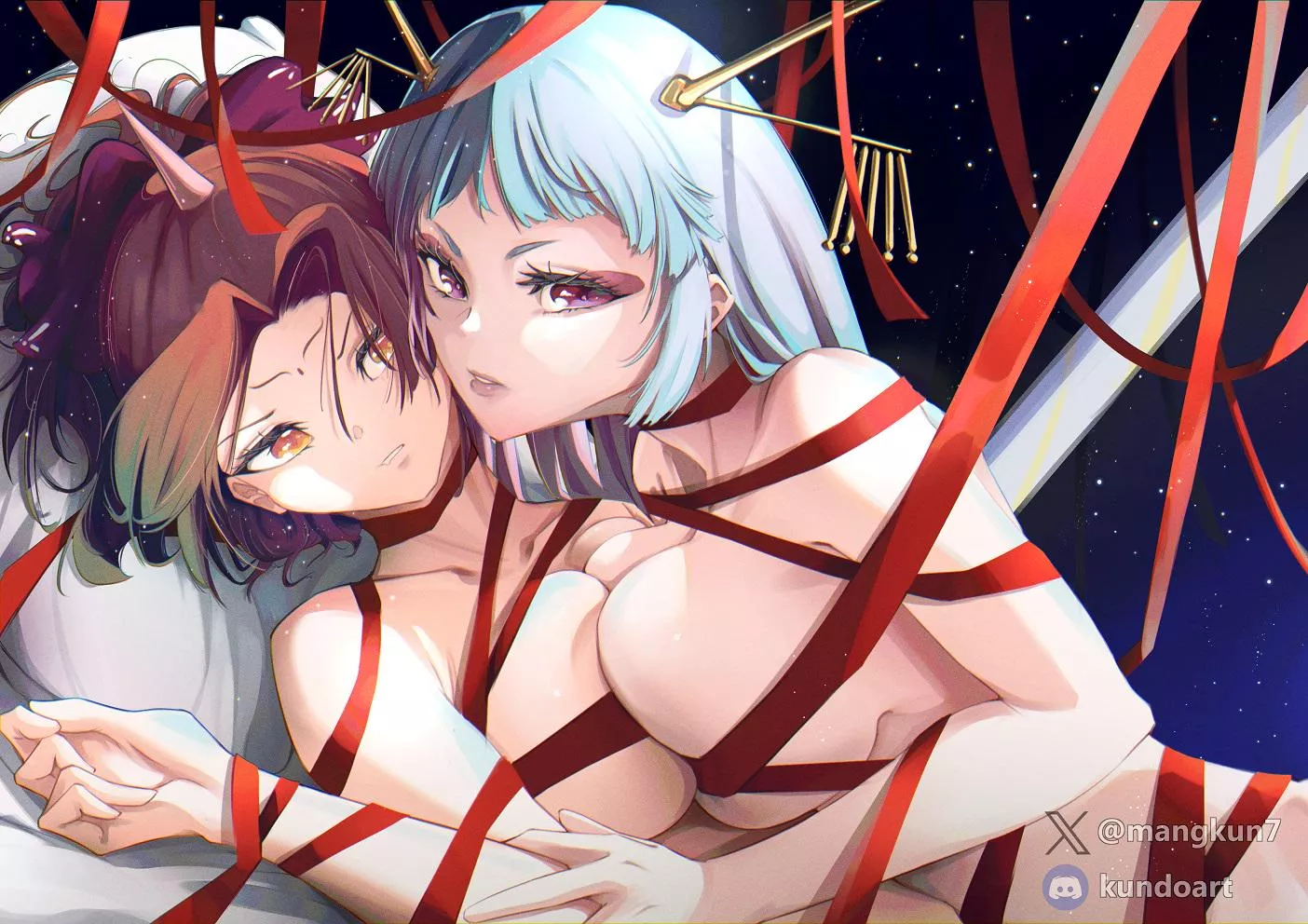 akane and kana after the stage [oshi no ko] (artwork by me) posted by Fine-Lawfulness5518