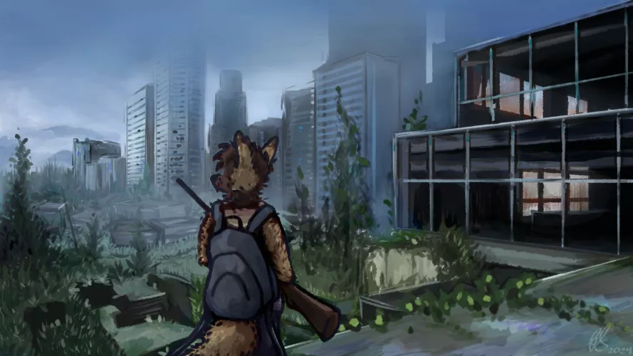 I drew a scene from The Last of Us [bsky: @furrysoren] by FurrySoren
