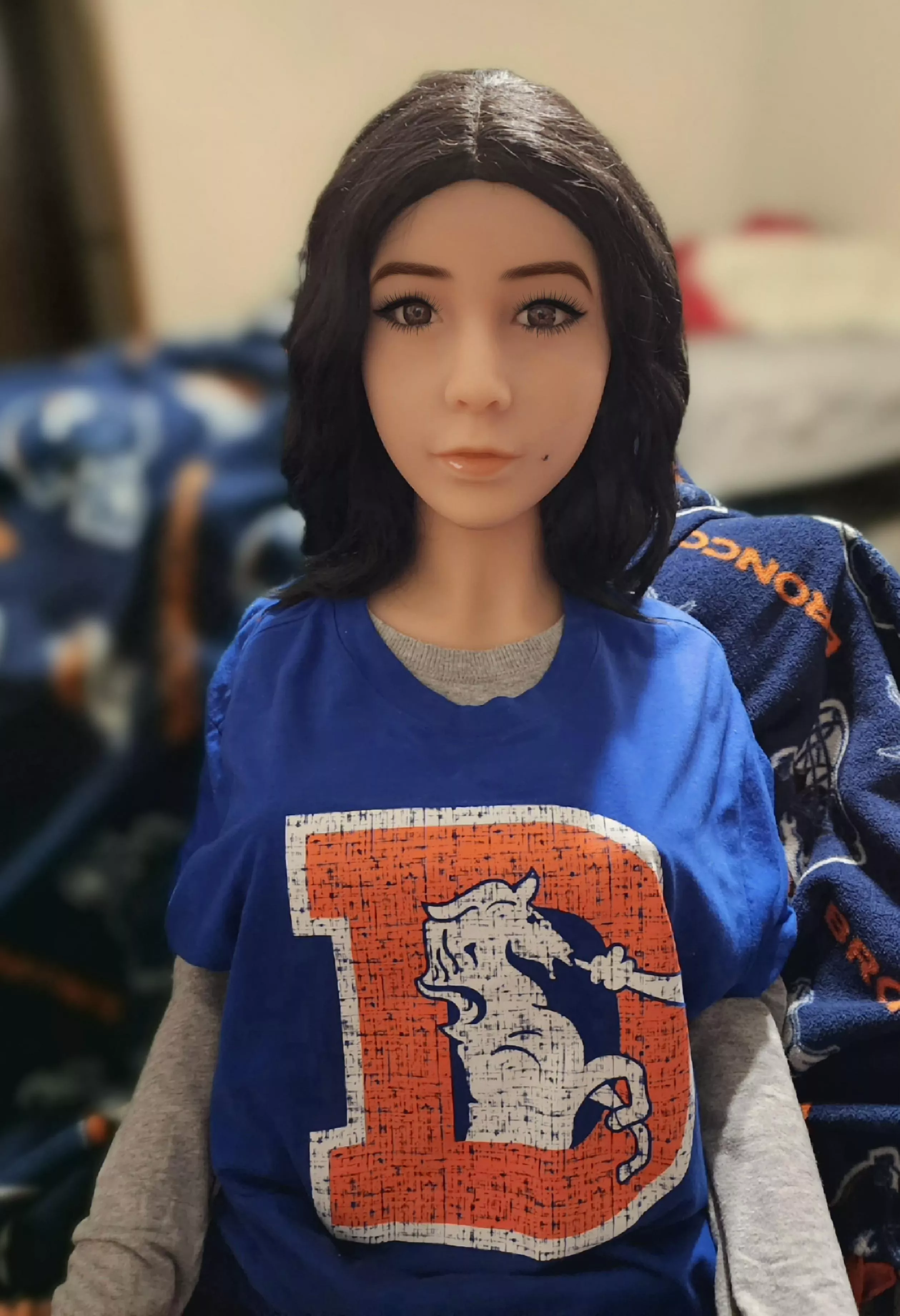 Winning Sundays are cuddling on the couch watching the Denver Broncos win in throwback unis 🥳 posted by VictoriaTheBabyGirl