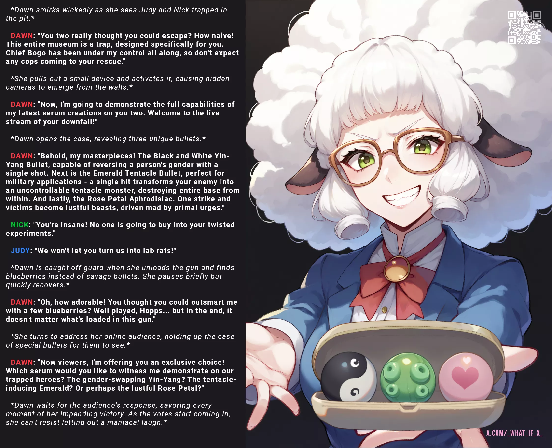 Viewers' Choice: The Serum Showdown | Poll in Comments [Zootopia] [Half Human] [Evil Ending] [Teaser] [Possible Transformation] [Possible Tentacles] [Possible Aphrodisiac] [Illustrations Generated by Author] posted by WhatTh3F_K