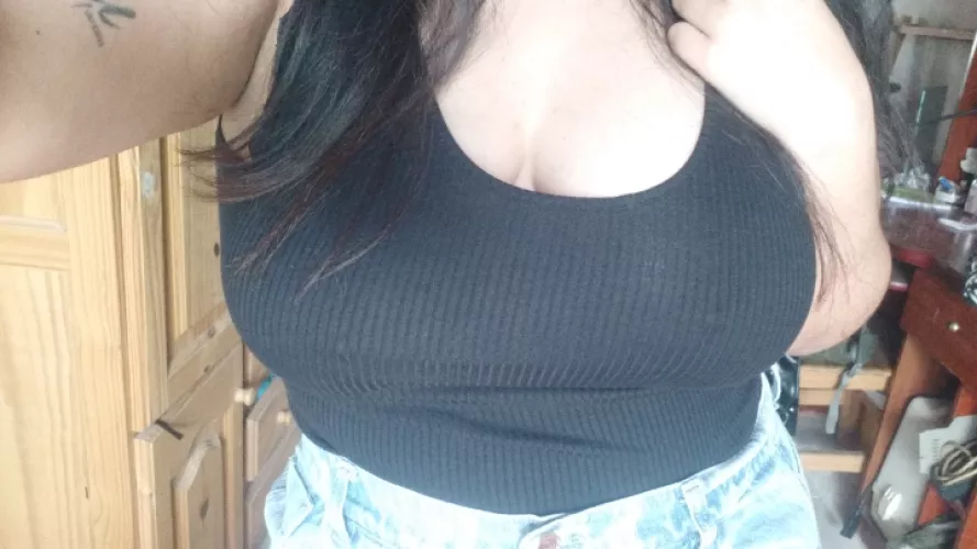 with my new t-shirt and no bra by Neleya2271