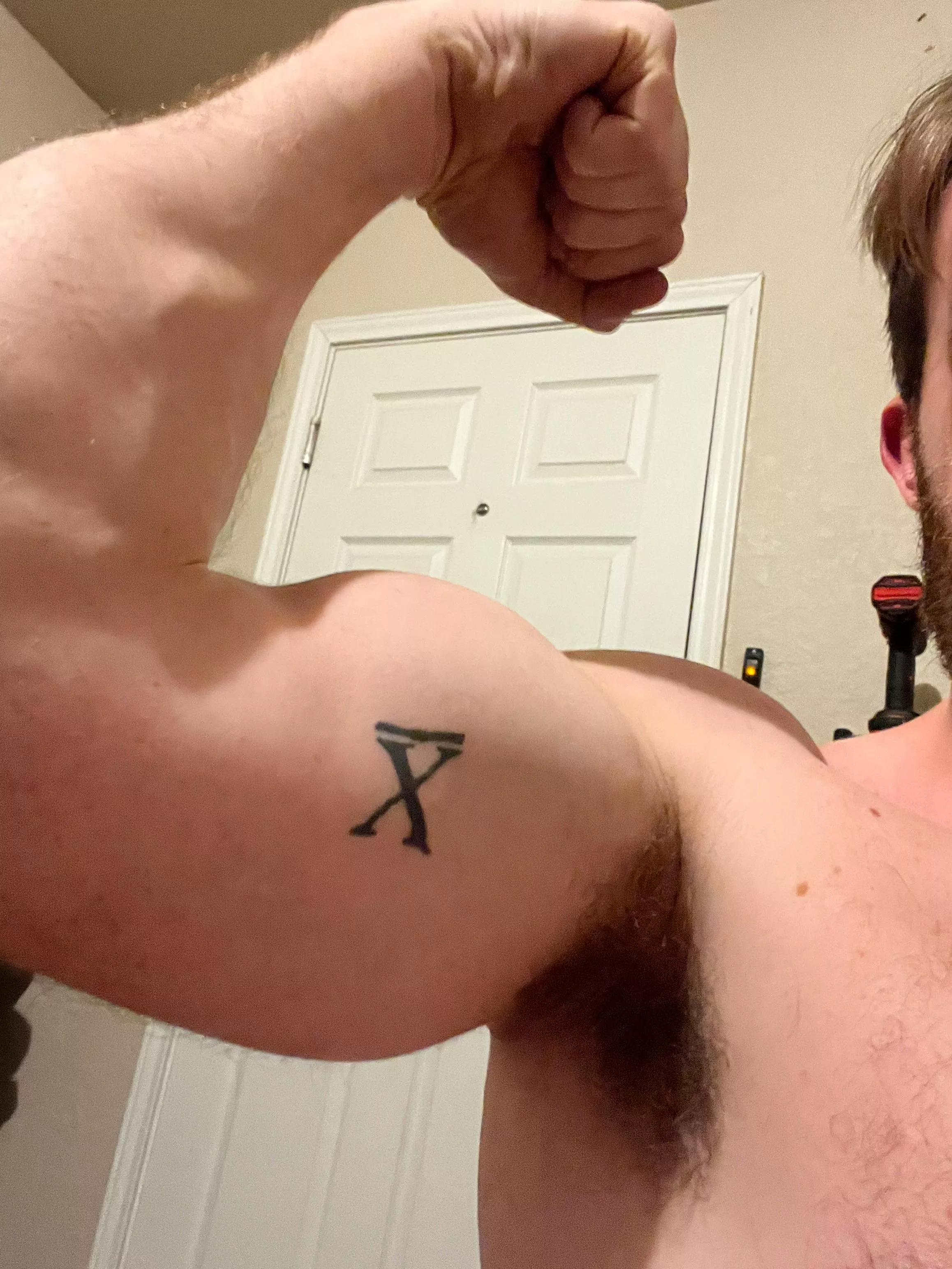 Late night garage gym flex posted by mrlonelay