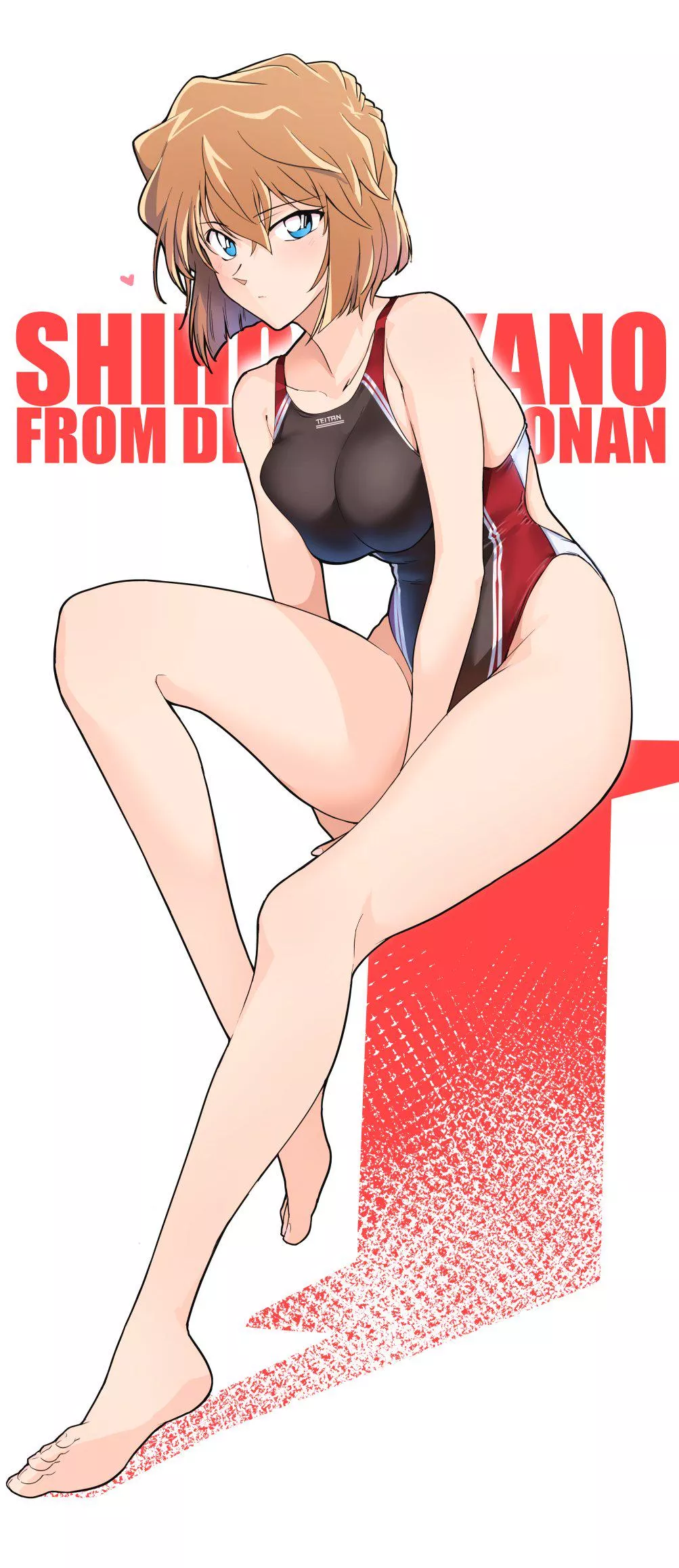 Miyano Shiho in two-tone black competition swimsuit [Detective Conan] (halcon) posted by ecchi_neko