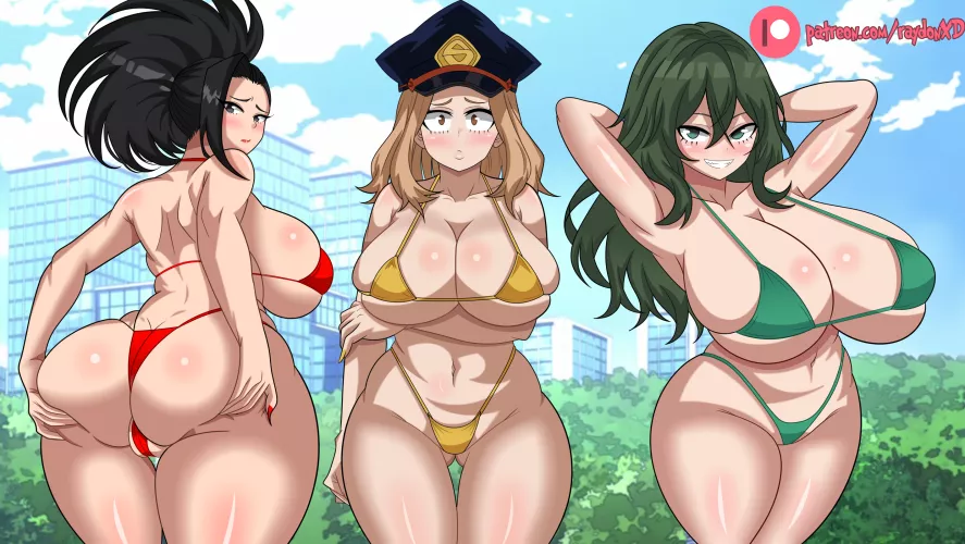 Momo , Cammie, froppy (raydon XD)[my hero academia] by avin8701
