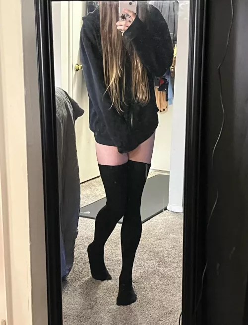Oversized hoodie & thigh high season is here!!!  by Skyerah