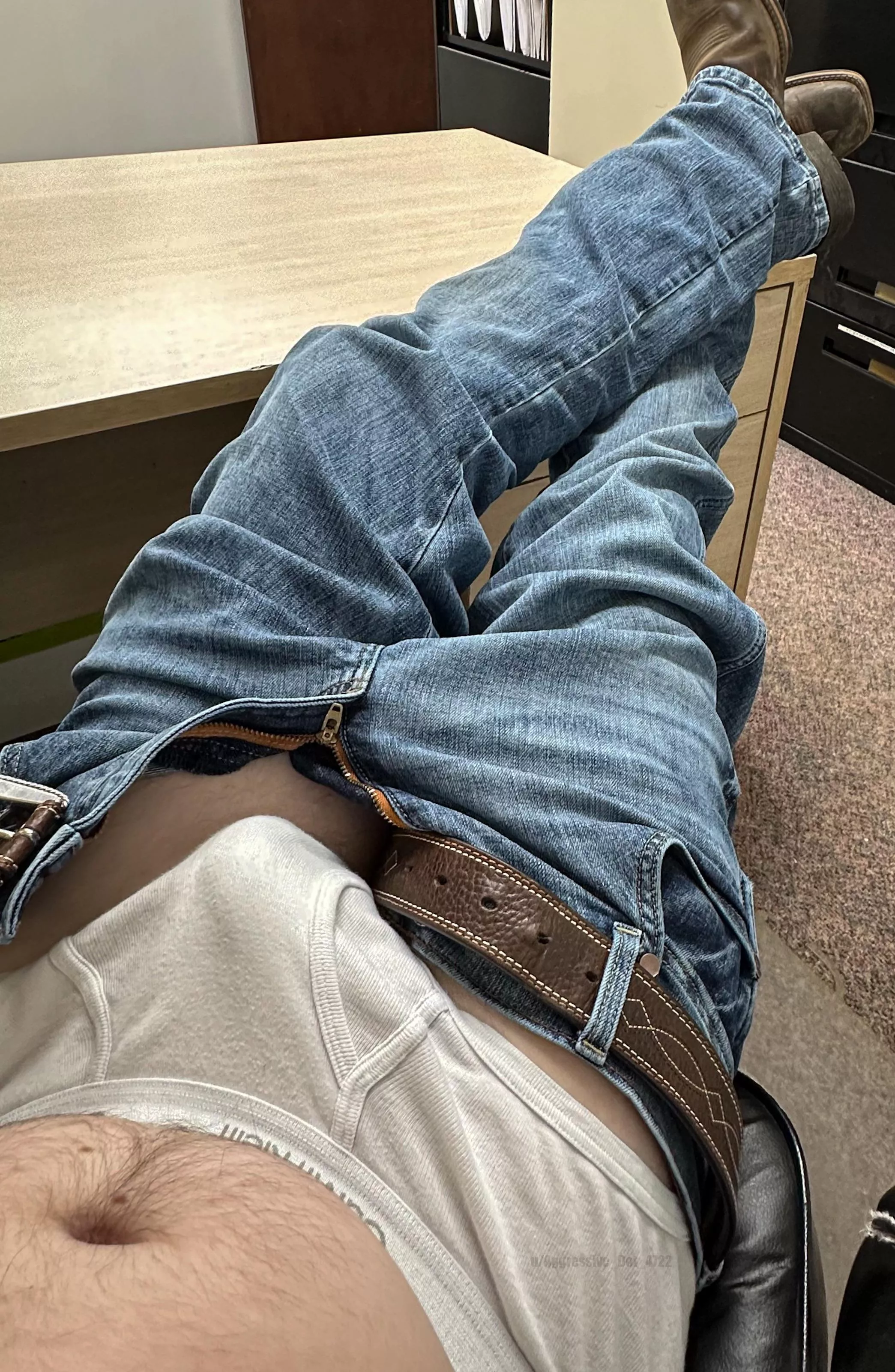 Taking advantage of an empty office  posted by Aggressive_Dot_4722