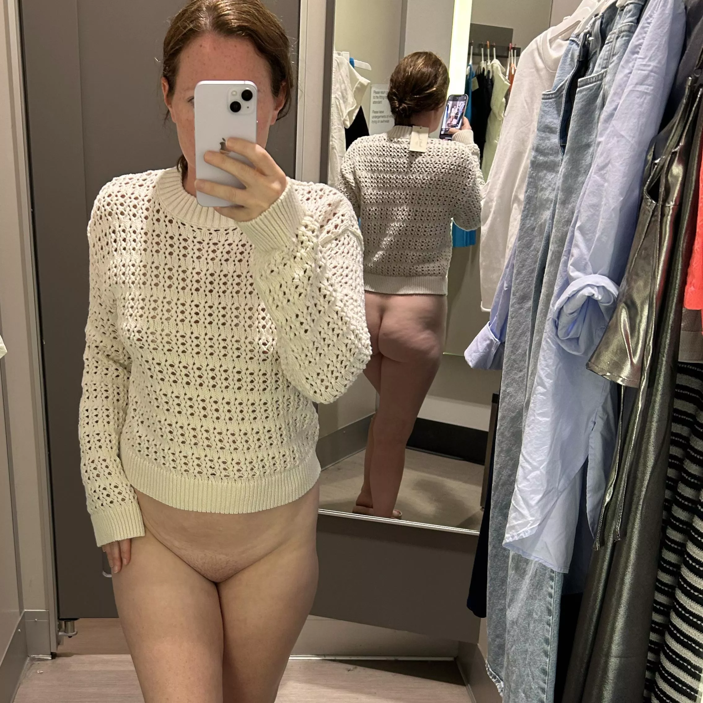 This sweater is fun with no bra underneath  posted by tryingnewthings86
