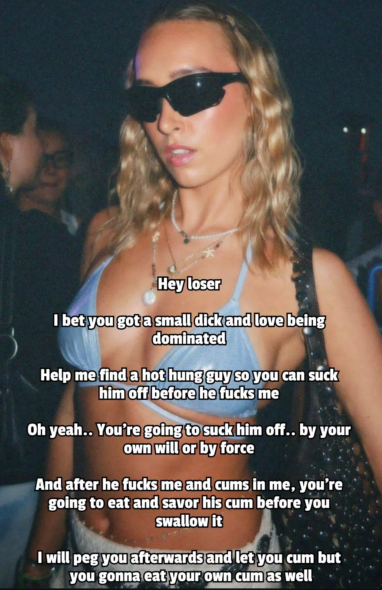 When you meet a dominant girl at a party  posted by Captionsforever