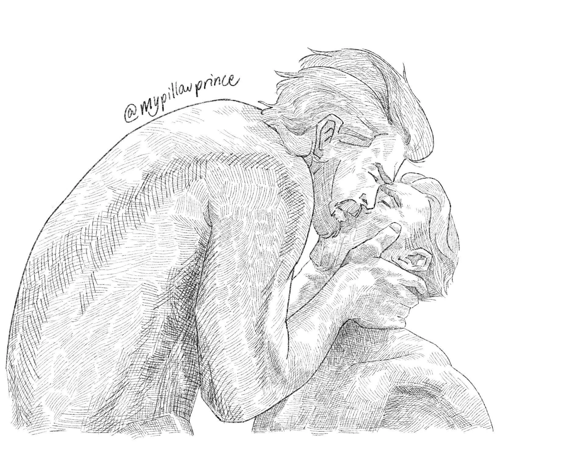Butchlander kiss! 😘 [the boys] (art by me) posted by Oriasa