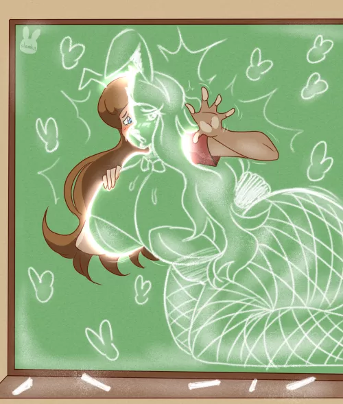 Chalkboard Bunny Doodle (M Human -> F Bunny Girl) by slemka by 66699966699966699960