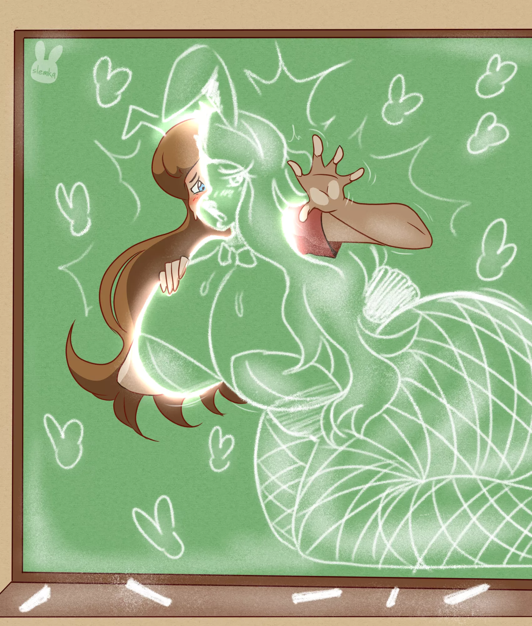 Chalkboard Bunny Doodle (M Human -> F Bunny Girl) by slemka posted by 66699966699966699960