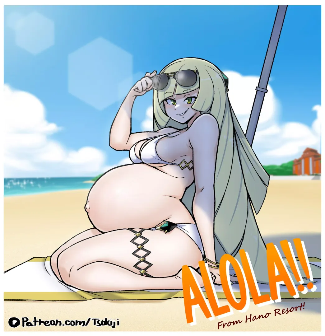 Pregnant Lusamine Postcard by HeavyLancerthe8th