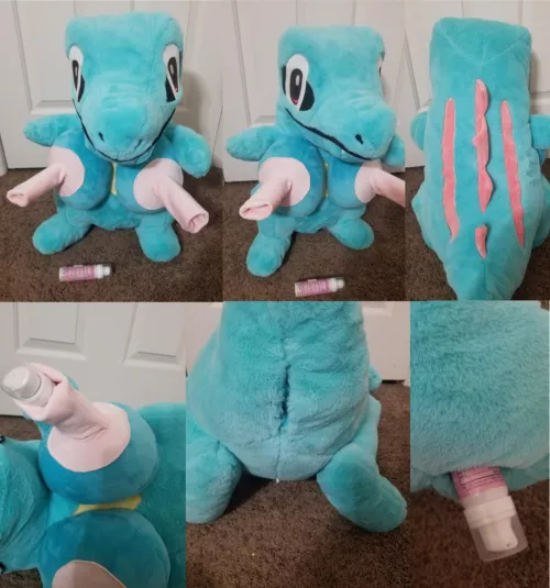 Recently commissioned NSFW fuckable life size female Pokemon Totodile with large boobs plus useable pussy and nipples [F] (Furrysale) by Furry-sale