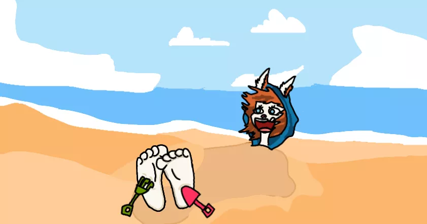 She is the sandcastle now! posted by TickleLover92