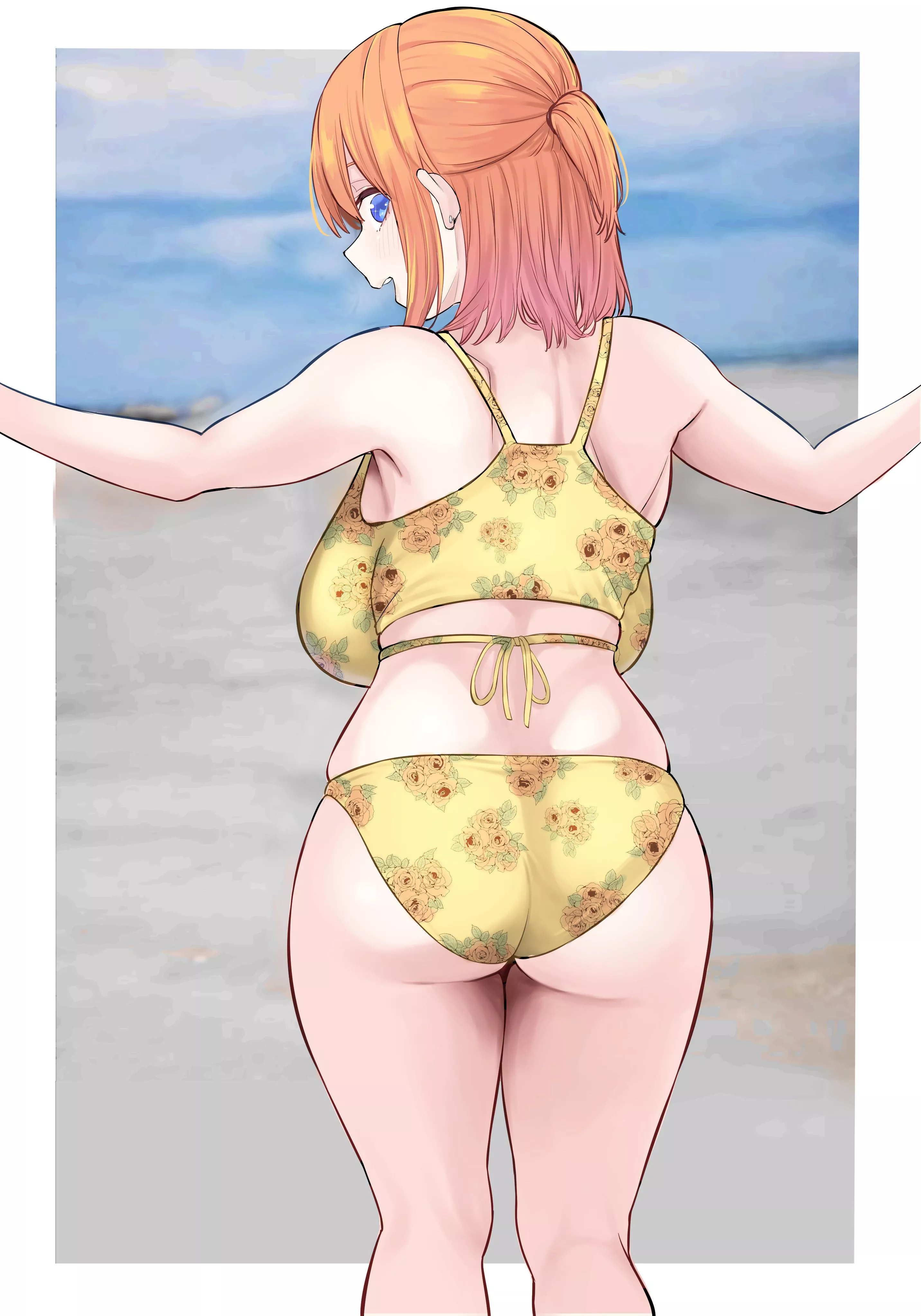 Yotsuba Enjoying The Beach In Her Floral Bikini (Quintessential Quintuplets) posted by Csxc