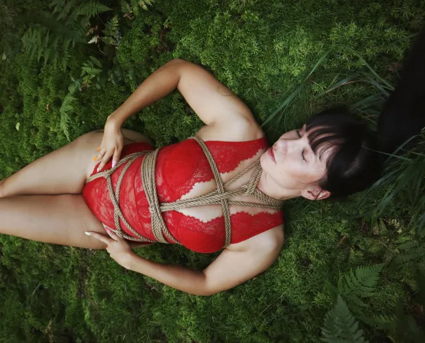 Like a little shibari-fairy in the forest. 💚 by 0lent0