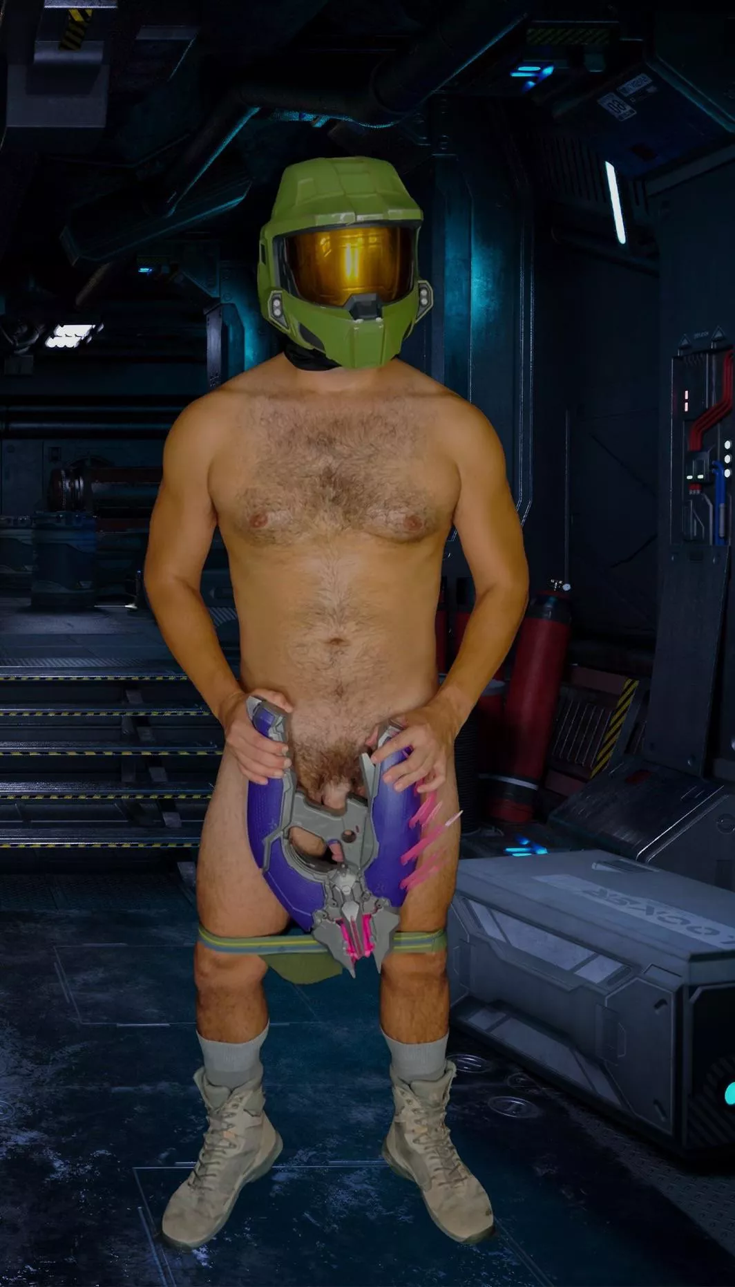 Master Chief playing with his needler  posted by KorraHallowed