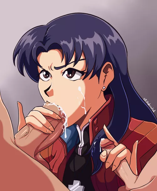Misato blowjob (s0underrated) by CircleSidedDie