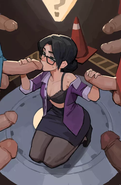 Miss Pauling servicing the entire squad 😈 (Amugea)[F/M/M/M/M/M/M/M/M] by CuddlesAndCreampies_