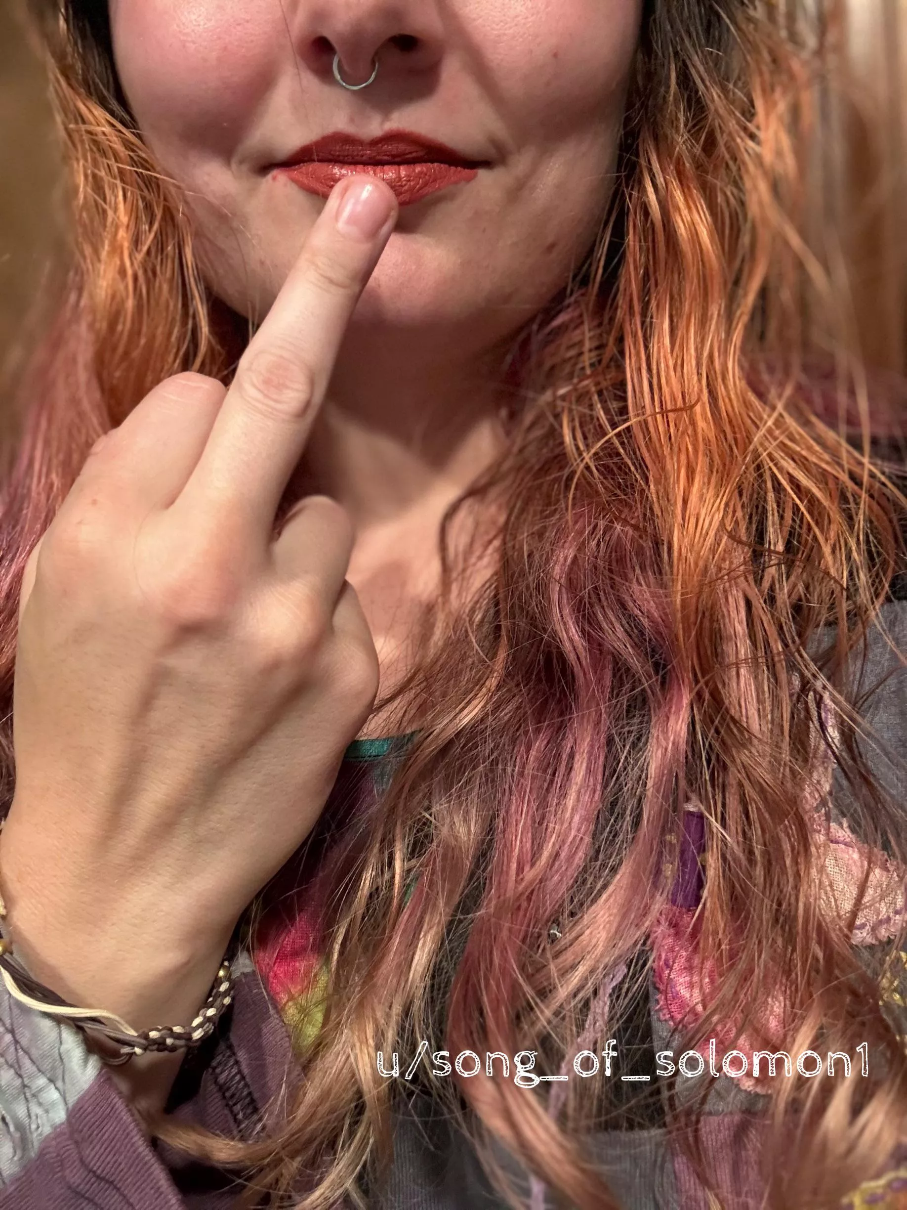 My finger and lips mocking your sad little wallet  posted by song_of_solomon1