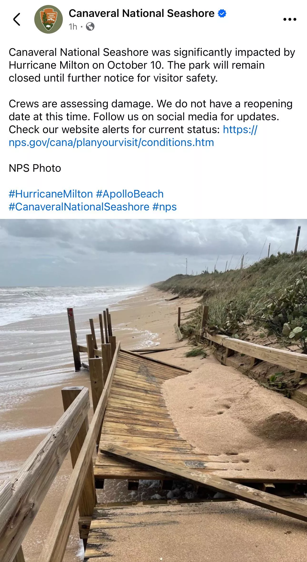 Playalinda will be closed until further notice.  posted by binaryanon321