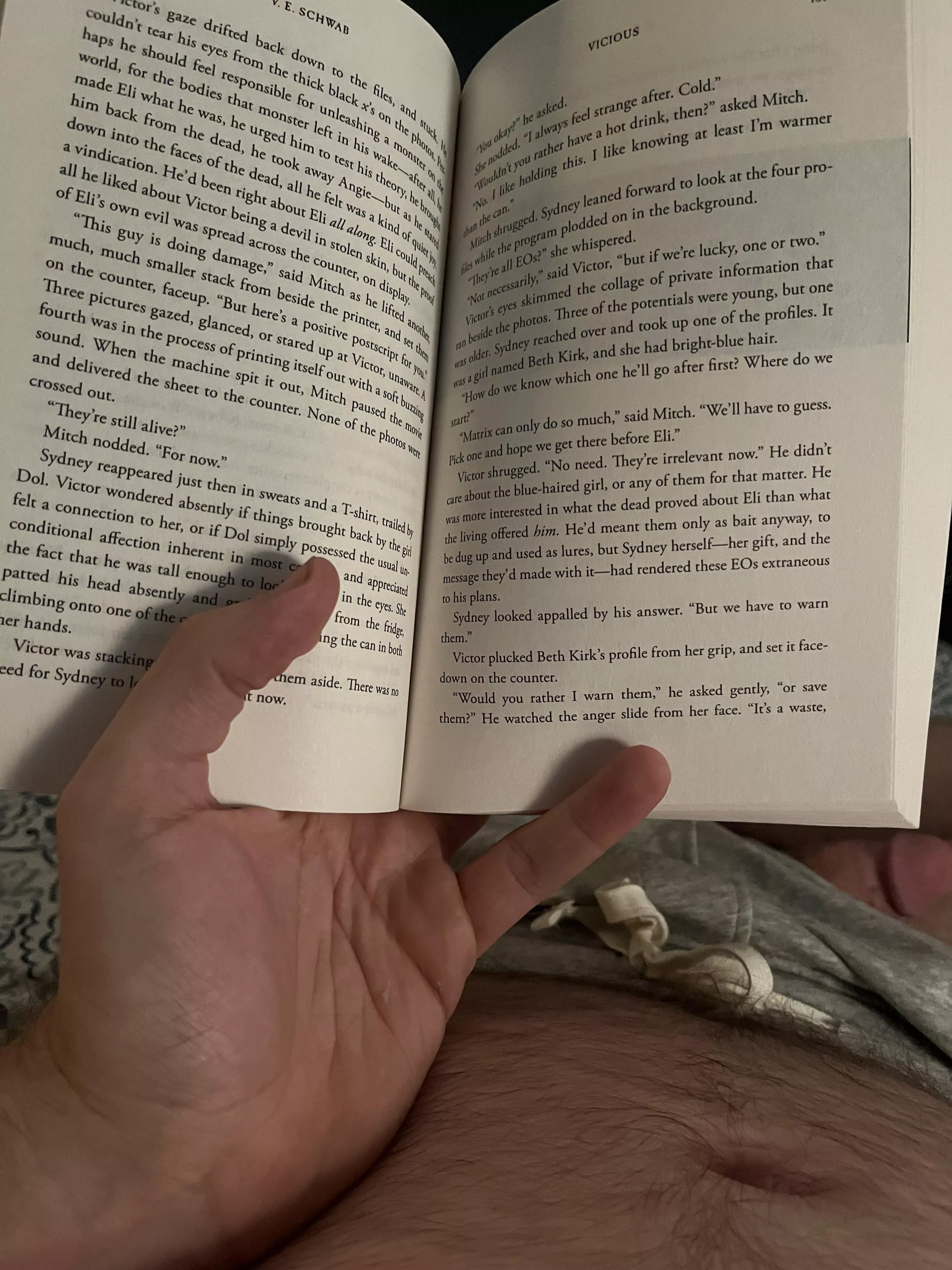 Reading My First V.E.  Schwab Book! posted by KnitDad