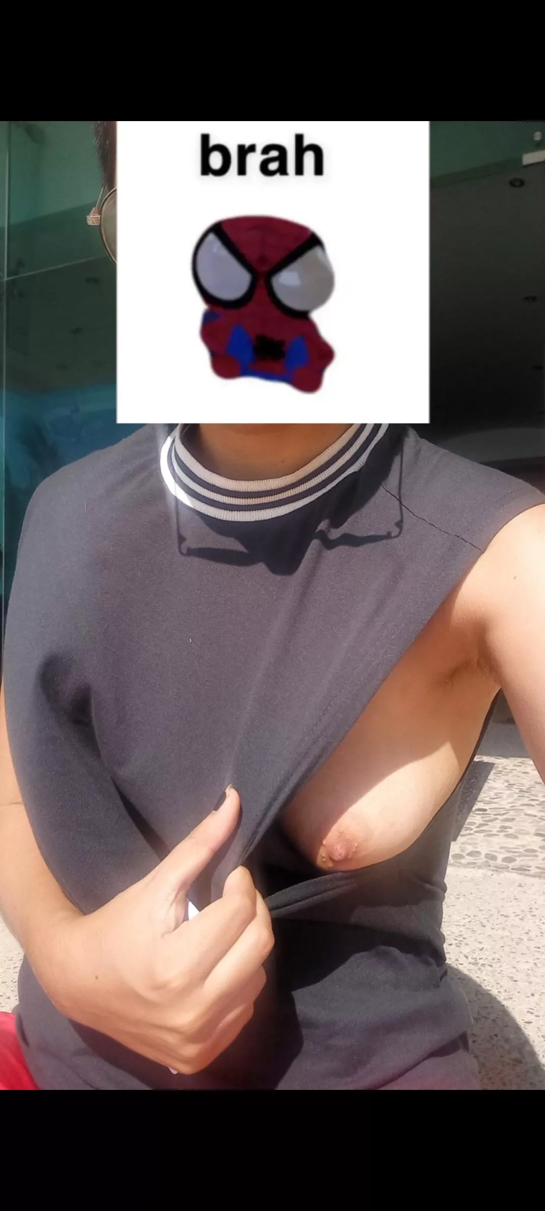 Showing some tittie at the beach street lol posted by missterprince