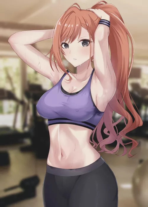 Sweaty after gym by konosubak