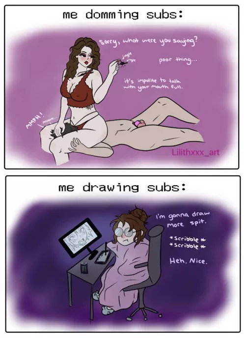 The duality of a femdom NSFW artist by Lilithxxx_art
