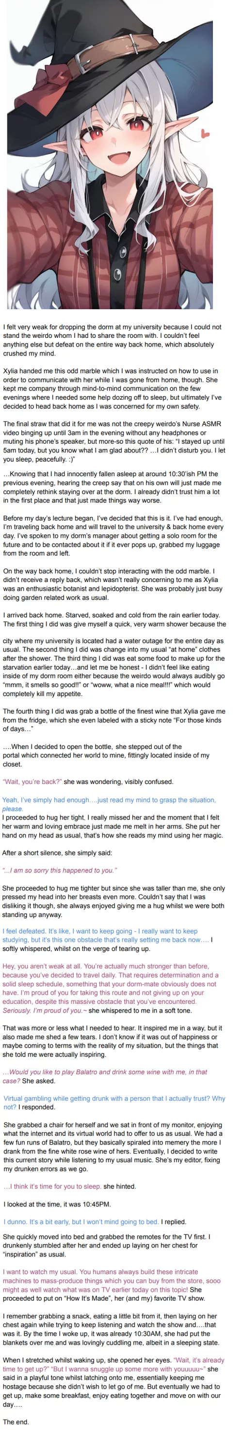 Xylia greets her beloved Human after he's been gone for a while. by BingusBogos