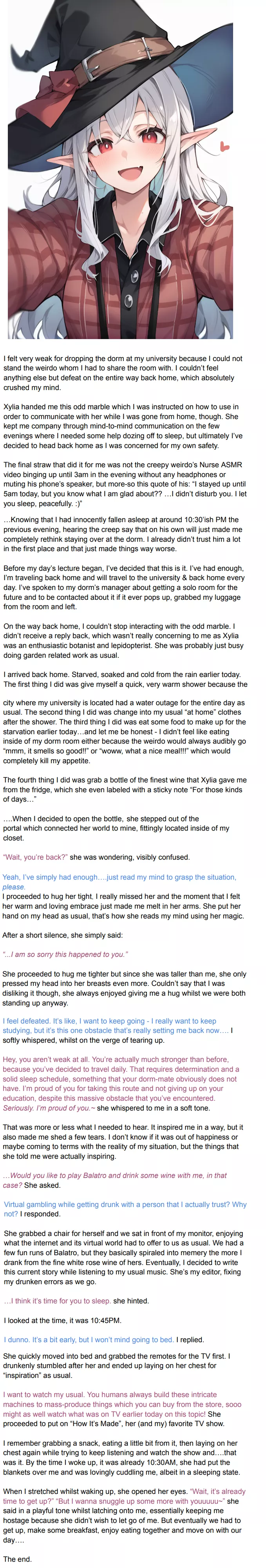 Xylia greets her beloved Human after he's been gone for a while. posted by BingusBogos