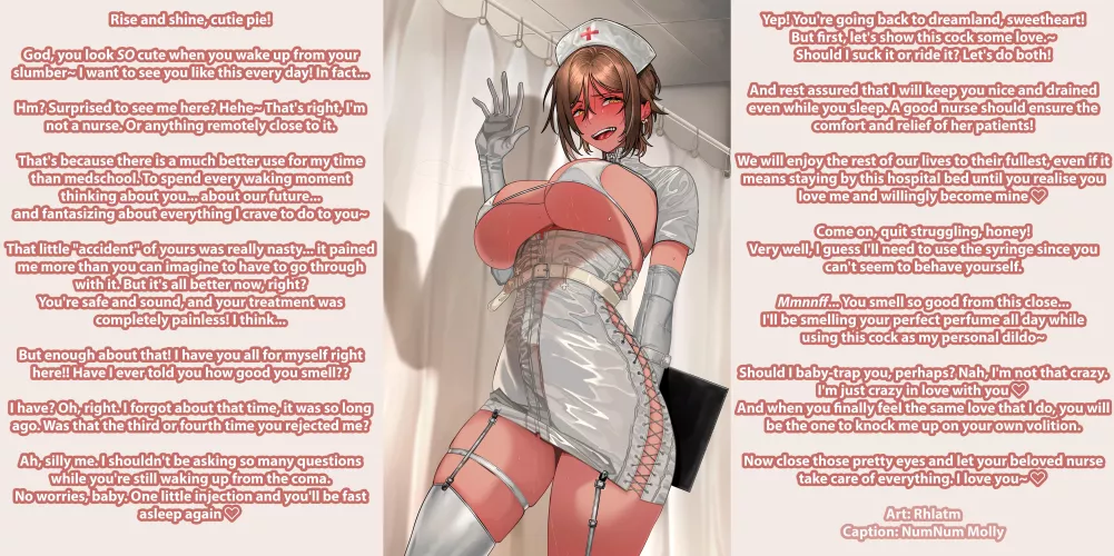 Above All Else, Do Some Harm~ [Yandere][Dark][Creepy][Fake Nurse][Anesthesia][Talk of Breeding][Stalker][Artist: Rhlatm] by Sombraros