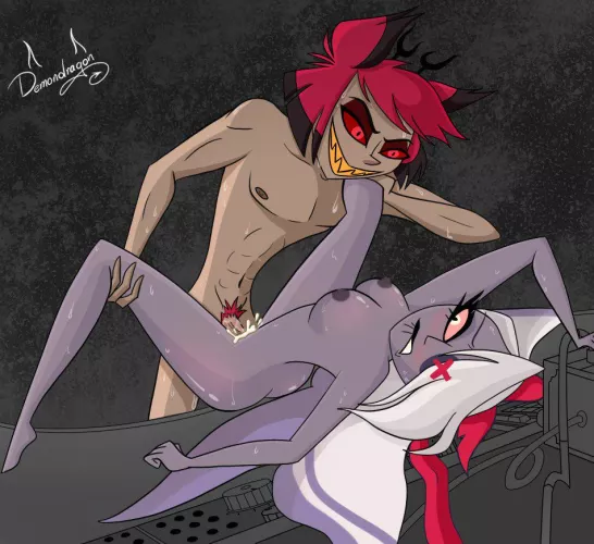 Alastor and Vaggie doing a different kind of 