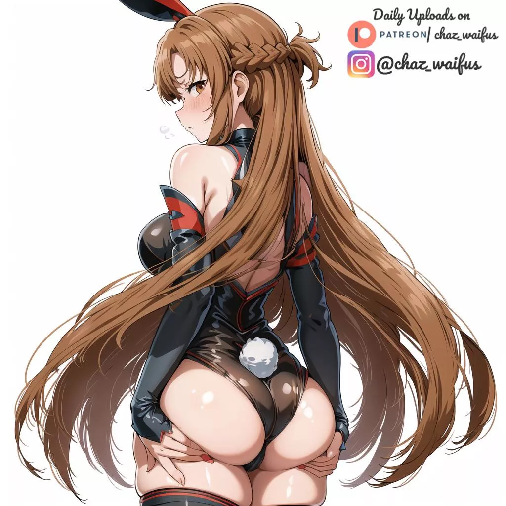 Asuna flexing in her bunnysuit posted by ChakuZz
