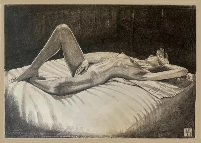 Daydreaming/graphite drawing of Rah Cleopatra by me by RustyRussDean