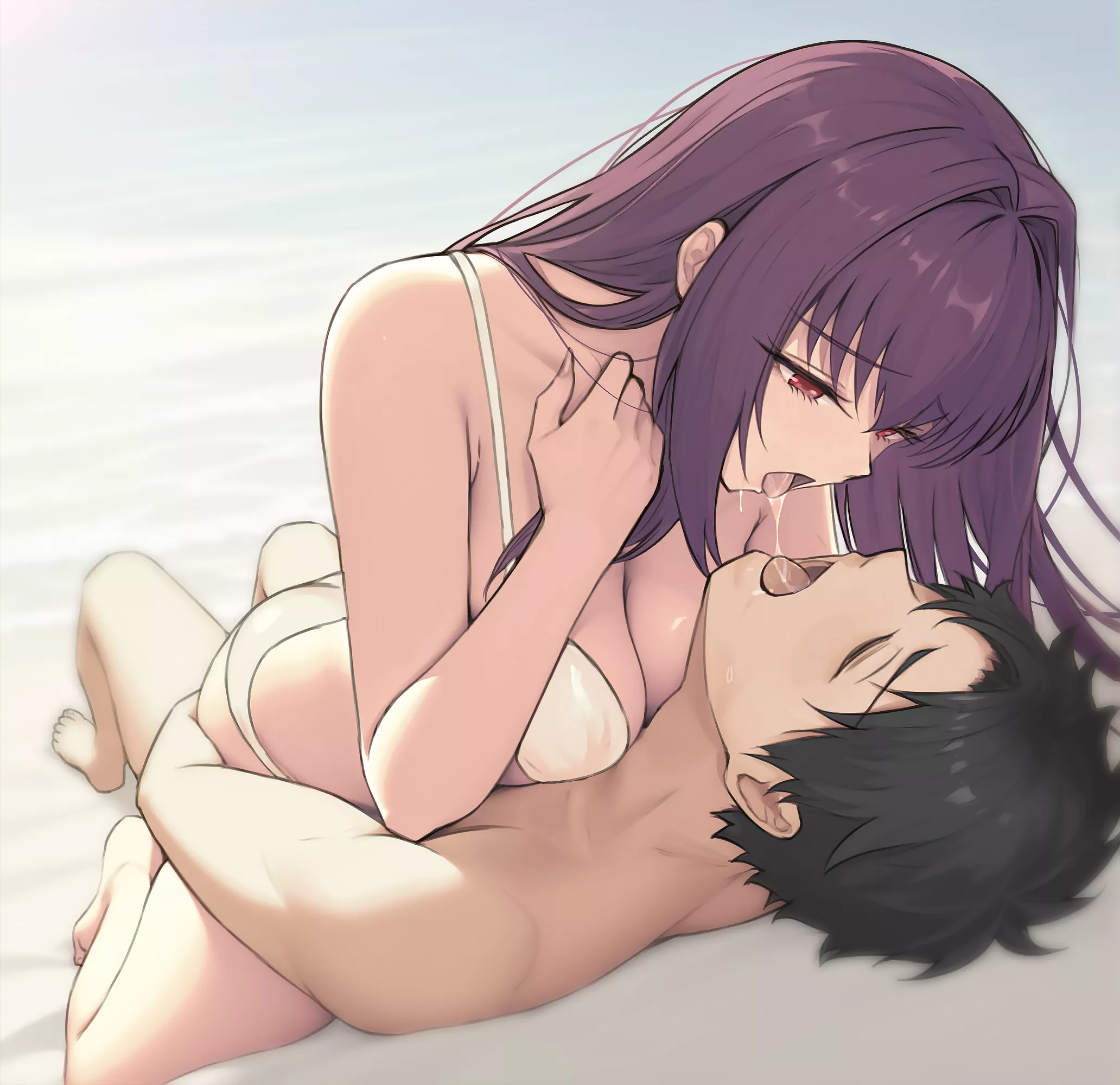 Gudao and Shishou French kissing (dynamitenatalia) [Fate/Grand Order] posted by llamanatee