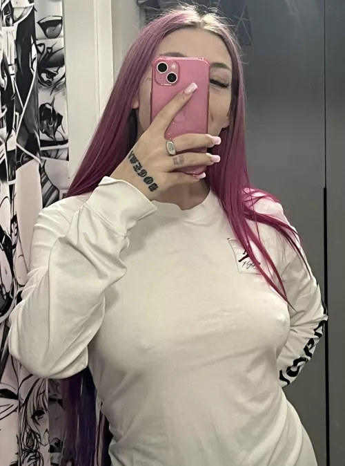 I took a selfie before I went out, so everyone would be looking at my nipples by StrawberryJoyy