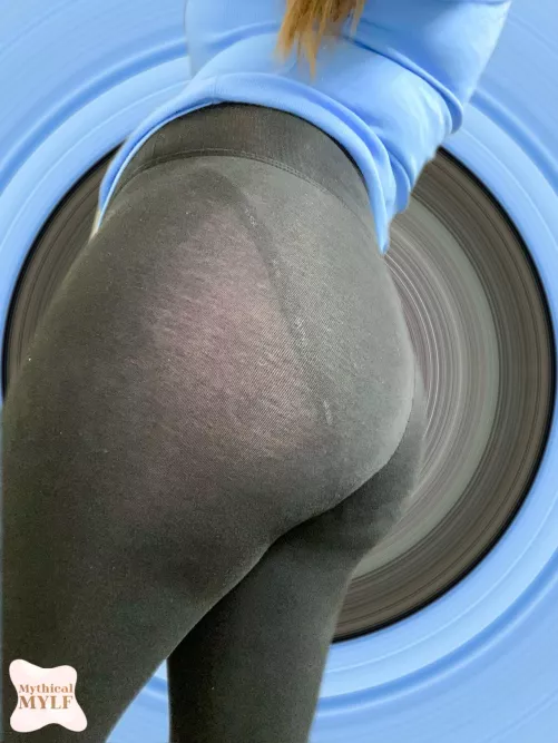 MILF full back panties under my see thru leggings at work!  by Whole-Badger5607